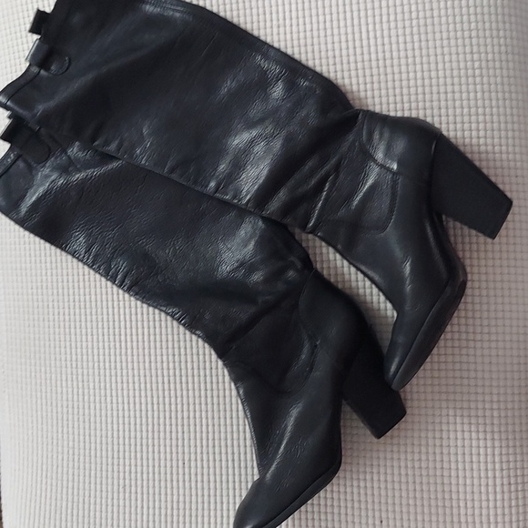 Vince Camuto Braden Tall Black Leather Boots 6.5B - Picture 10 of 13